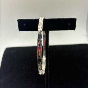 (262)Intricate Sterling Silver Leaf Pattern Bracelet